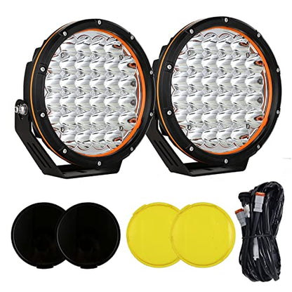 BIGLION.X 9 inch Round LED Offroad Lights - Super Bright, Waterproof IP68, 12V/24V for Pickup Trucks, SUV, UTV, 4WD