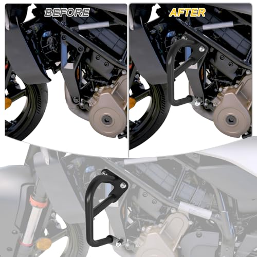 Engine Guard Crash Bar Fit for Vitpilen/Svartpilen 401 2024-2025 | Steel Motorcycle Frame Protector Bumper, Black Powder Coated Finish, Bolt-On Installation Kit Included