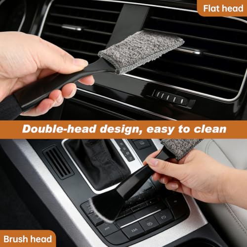 6PCS Car Interior Detailing Brush Set, Ultra Soft Boars Bristle Detailing Brushes for Cleaning Interior or Exterior, Emblem, Wheels, Air Vent, Leather Seats, Car Accessories for Truck, SUV