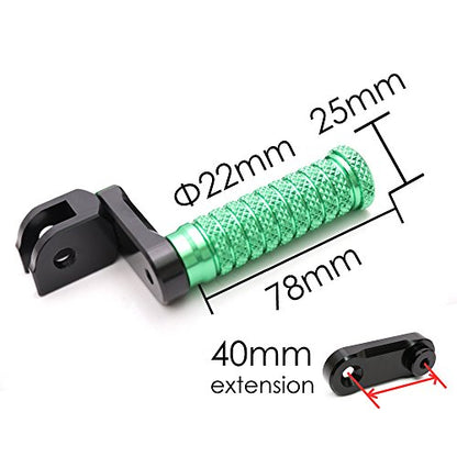 MC MOTOPARTS POLE Green CNC 40mm Extension Riser Front Foot Pegs Compatible with YZF R3 2015-2017 - color: Green, size: 40 mm Extension