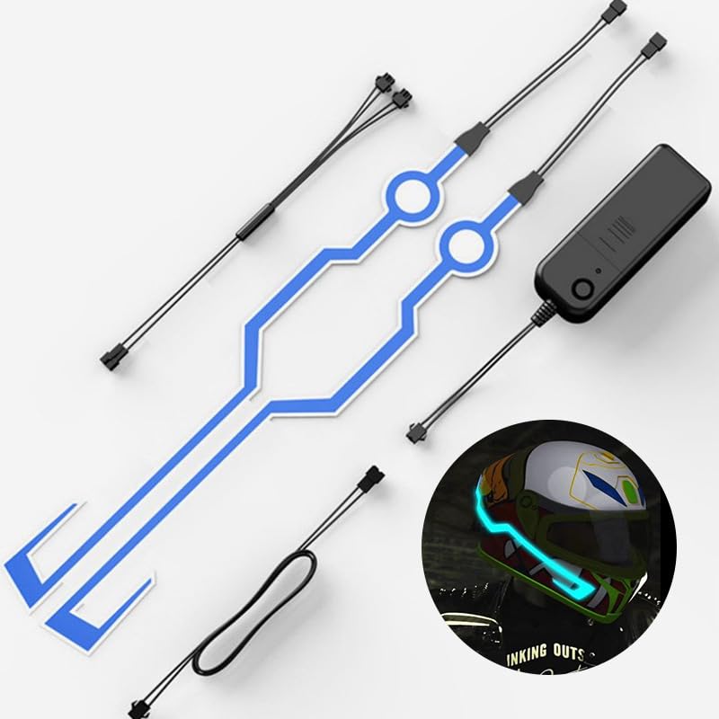 You Glow Girl Helmet EL Light Bar, LED Sticker Light Night Riding Signal for Motorcycle Bike Helmet (Blue) - color: Blue