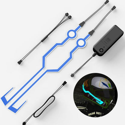 You Glow Girl Helmet EL Light Bar, LED Sticker Light Night Riding Signal for Motorcycle Bike Helmet (Blue) - color: Blue