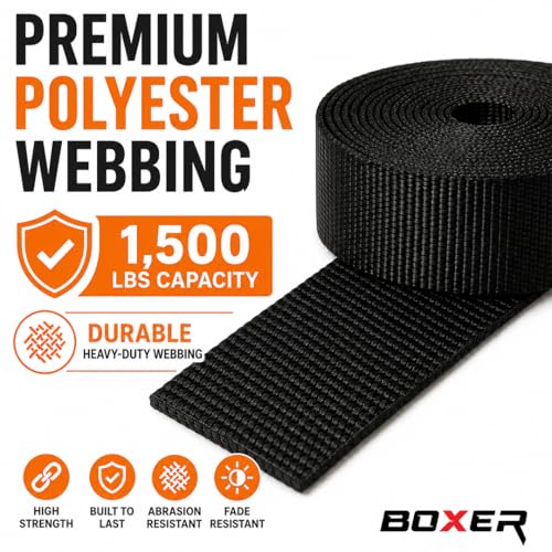 BoxerTool BXR Black Strap Down Ratcheting Securing Straps 1" x10', Track Spring Fittings, Tie-Down Motorcycles, Trailer Loads, Kayak, Rubber Handle Ratcheting Strap - size: 1"x10' - 2pcs