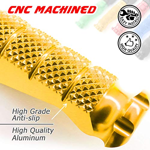 MCMOTOPARTS R-FIGHT Front Rider Footpeg Footpegs Foot Pegs Footrests Gold Compatible with ER-6F 2006-2008 06 07 08 - color: Gold, size: Standard (No Extension)