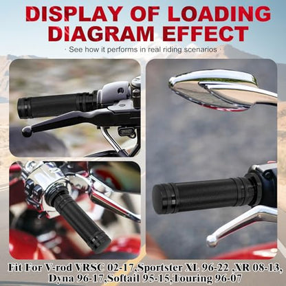 Motorcycle 1" Handlebar Hand Grips Fit for Harley Sportster XL Iron 883 1200 Dyna Softail Touring Road King Street Electra Glide V-Rod VRSC