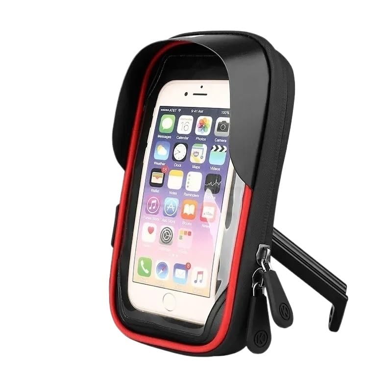 Bicycle Motorcycle GPS Navigation Holder Waterproof Multi-function Mobile Phone Bracket Card Pack Bike Motorcycle Accessories(Motorcycle Red)