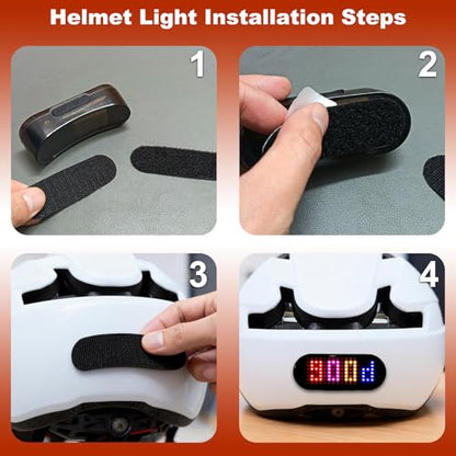 JDBMAOYE Helmet Light – Rechargeable LED Bicycle Helmet Warning Light, Suitable for Motorcycles, Scooters, Snowmobile Helmet Light, High Visibility, Lightweight, for Helmets