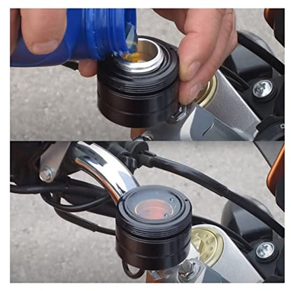 Motorcycle Chain Lubricator System with Oil Reservoir Universal Fit for and Most Bikes, Metal Drip Oiler Cup with Adjustable and Extended Bracket, - color: Black
