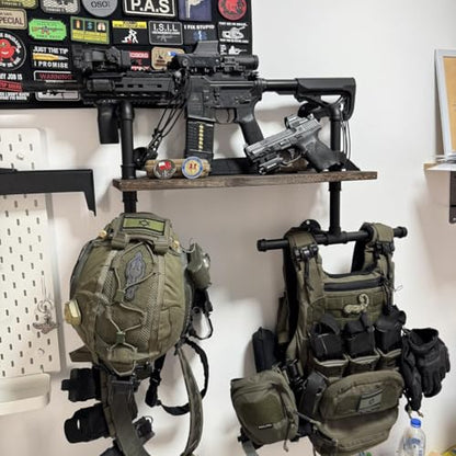 Heavy-Duty Tactical Gear Rack Wall Mount Hanger & Hook for Police,Motorcycle,Cycling,Football Suit(2 Sets) - size: 2 Sets