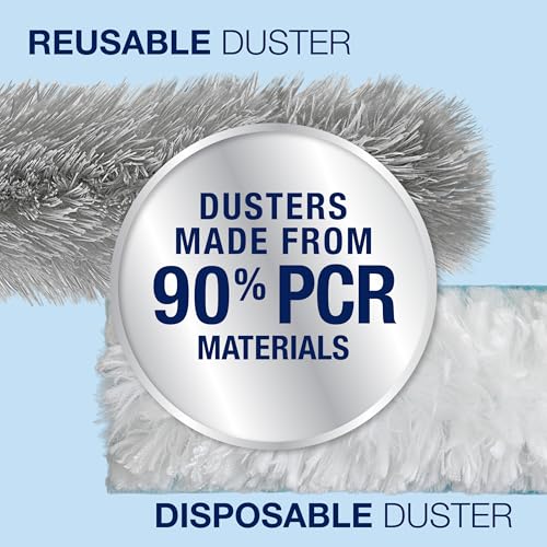 Bona High Performance Dusting System - 1 Compact Handle, 5 Disposable Dusters, & 1 Reusable Duster - Compact Dusting Kit Removes Dust & Pet Hair - style: Compact Dusting Kit