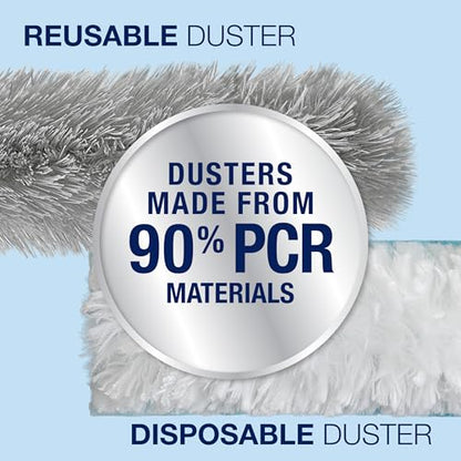Bona High Performance Dusting System - 1 Compact Handle, 5 Disposable Dusters, & 1 Reusable Duster - Compact Dusting Kit Removes Dust & Pet Hair - style: Compact Dusting Kit