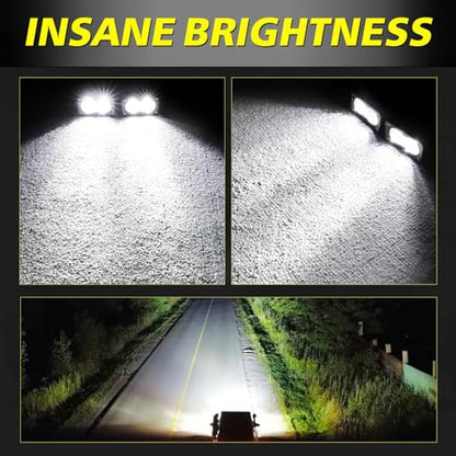 LED Pods, AKD Part 3 Inch CREE LED Off Road Driving Lights 40W Spot Flood Combo Small Ditch Light Fog Lights Pods 2 Packs for Truck Motorcycle SUV UTV ATV Dirt Bike Surron - color: White