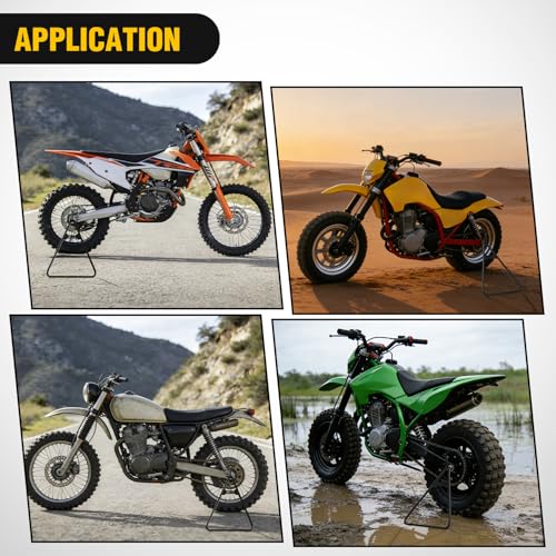 Nilight Dirt Bike Kickstand Holder, Universal Motorcycle Triangle Side Stand for 80-500cc Supermoto Motocross Enduro Pit Bike Black - color: Motorcycle Triangle Side Stand