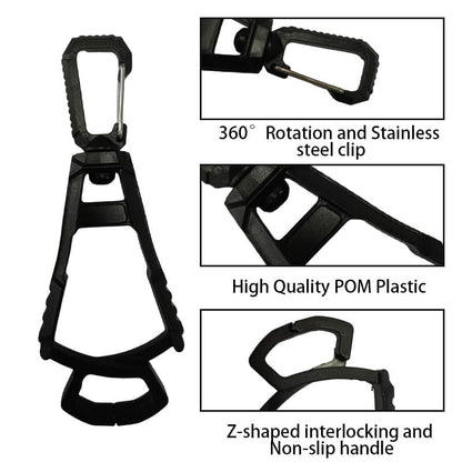 8Pcs Heavy Duty Glove Clips - Secure Lock Belt Clip Holder for Work Gloves, Rotatable Safety Grabber for Construction, Hiking, Cycling (Holds Hats/Towels)