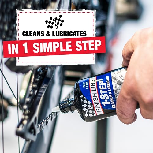 Finish Line 1-Step Bike Chain Cleaner and Lubricant – Cleans, Lubricates & Protects in One Application, Helps Reduce Wear & Friction, Rust Protection for All Bicycle Chains, 4 oz | bike-oils