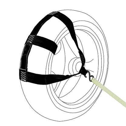 MOTO4U Universal Motorcycle Rear Wheel Tie Down Strap in Black - color: Black
