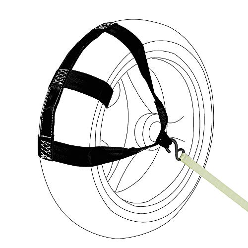 MOTO4U Universal Motorcycle Rear Wheel Tie Down Strap in Black - color: Black