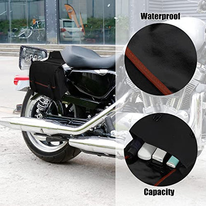 X AUTOHAUX 1Pair Motorcycle Saddlebag Side Tool Bags Cycling Motorcycle Luggage Bag Quick Release Buckle Waterproof Canvas Black 35.83''x15.35'' Travel Bag