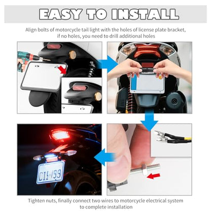 Motorcycle License Plate Light 12V,Shockproof & Sealing LED License Plate Light Bar for Illuminating Licenses Plates,Universal Motorcycle Tail Lights as Motorcycles Lights
