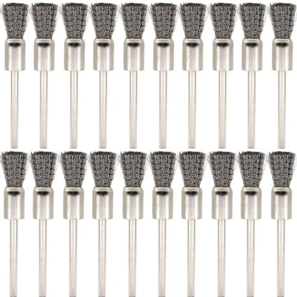 20PCS Wire Brushes - Metal Rust Removal, Polishing, Cleaning - 8mm Diameter, 3mm Shaft - Removes Burrs, Dust, and Oxide Layer - Handles Rough Surfaces - Designed for Industrial and DIY Enthusiasts - style: Wire Brush 3*8mm 20PCS