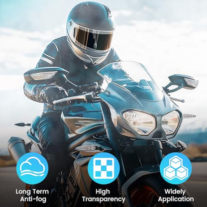 Motorcycle Anti Fog Film, Universal Fit Helmet Visors Insert Waterproof Fog Resistant Clear Vision (C (Fog))
