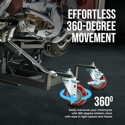 Let's Roll Cruiser Apexx Package Deal Motorcycle Dolly and Lift - 1200 LB Heavy Duty Scissor Motorcycle Lift Jack & Dolly for Garage Storage, Scissor Lifts Jack and Moving Dolly - Made in The USA - style: Pro