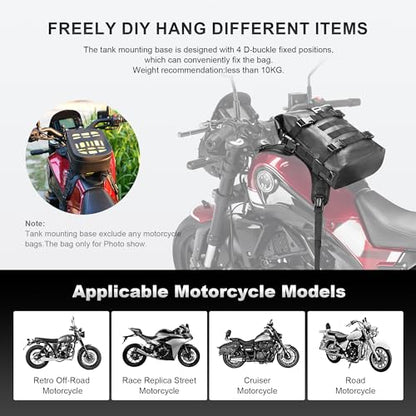 Motorcycle Fuel Tank Vest, Leather Waterproof Fuel Gas Pad Cover Universal Motorcycle Tank Mounting Base Universal Bumper Vest Motor Tank Expansion Storage for Motorcycles - style: Tank Expansion