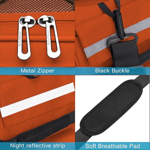 MOSISO Bike Rack Bag, Waterproof Bicycle Trunk Pannier Rear Seat Pouch Cycling Bike Carrier Backseat Storage Luggage Saddle Shoulder Bag - color: Orange
