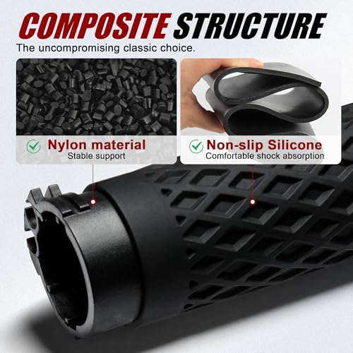 1" Silicone Handlebar Grips for Harley 2002-2017 V-Rod, 1996-Up Sportster XL, 1996-2007 Touring, 2008-2013 XR, 1996-2017 Dyna,1995-2015 Softail, Black