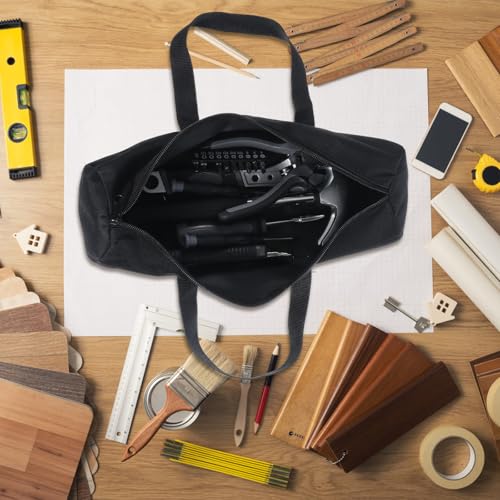 Mabor 12.2 Inch Small Tool Pouch Bag for Men Wide Mouth Tool Storage Bag Large Capacity Tools Tote Handbag Organizer for Mechanic & Electrician Storage Wrenches