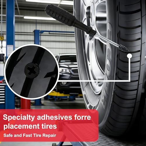 Tire Repair Rubber Nails Kit, 2026 Upgrade Screw in Tire Repair Plugs Fast Self Service Tire Repair Tools, Tire Repair Rubber Nail for Car Truck, Tractor Tire, Motorcycle (20 Pcs) - color: 20 Pcs