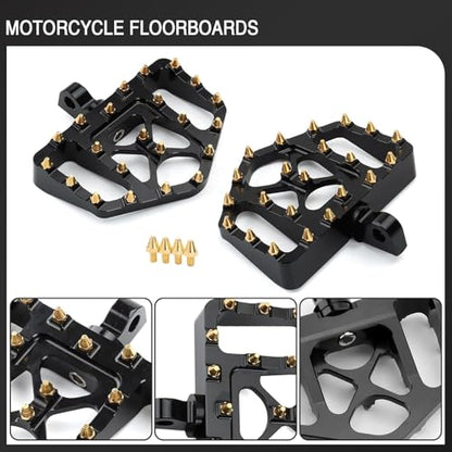Foot Pegs Rest Pedal Pad Footpegs FloorboardsCompatible For For Harley Dyna Street Bob Sportster 883 Fatboy Touring Road Glide (Black)