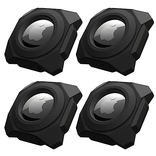 Compatible with Airtag Holder 1st & 2nd Gen|Waterproof Hard Stick-on Air Tag Holder with Removal Tool|Hidden Protective Design for Bike,Bicycle,Drone,Motorcycle,Luggage|4 Pack Waterproof Black - color: 4 Pack Waterproof Black