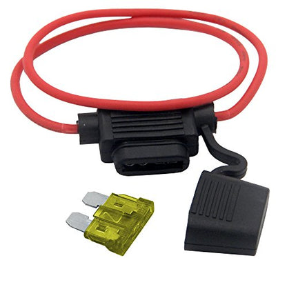ZOOKOTO Inline Fuse Holder 20A, ATC/ATO 16 AWG Gauge Copper Wire Car Auto Blade Fuse 20AMP Waterproof (2 Pack） - size: 20A