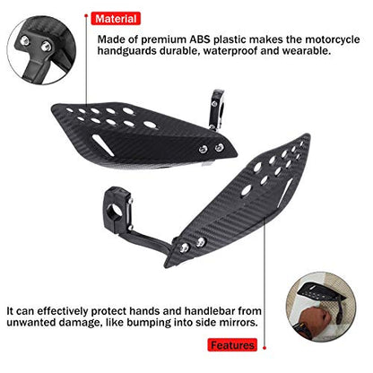 7/8" 22mm Motorcycle Handguards Handlebar Protector Gear for Dirt Bike ATV Yamaha Kawasaki Suzuki Honda(Black) - color: Black