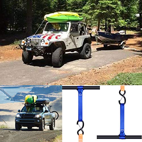 Soft Loop Tie Down Straps (8 Pack) 1800Lbs Load Capacity, 4800Lbs Breaking Strength Heavy Duty Tie Down Loops for Securing ATV UTV Motorcycles Scooters Dirt Bikes Lawn Garden Equipment - color: blue-8Pack