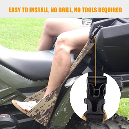 ATV Rear Passenger Foot Rest,Universal Adjustable Foldable Wear-resistant Motorcycle Rear Foot Pegs Compatible With Sportsman Rancher Griz(CAMO) - color: CAMO