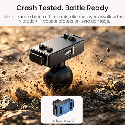 25mm Ball Head Magnetic Mount with Mechanical Lock for Insta360 X5/X4 Air/Ace Pro 2/Ace Pro/Ace RAM B-Size Compatible, Aluminum Adapter for Motorcycle Handlebar, Fork Stem, Marine Rail Mounts