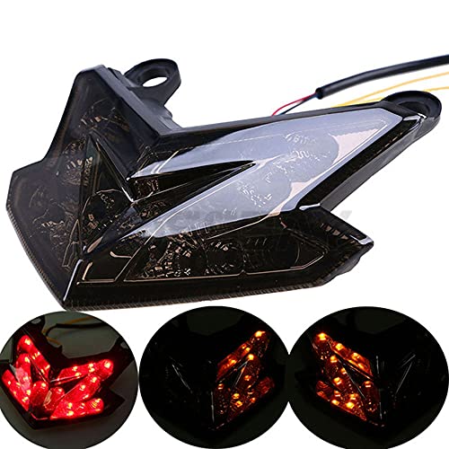 Motorcycle Tail Light Integrated Running Brake Stop Light Turn Signals Lamp Black with License Plate Bracket for Har-ley Hon-da Ya-maha Su-zuki Ka-wasaki - color: Black 3
