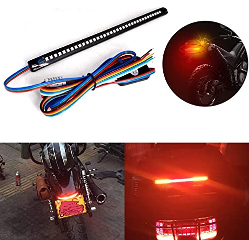 Universal 8in Motorccycle LED Tail Light Strip Brake Stop Turn Signal Light License Plate Light for Scooters UTV ATV Golf Cart Motorcycles Harley Davidson Kawasaki Suzuki Ducati