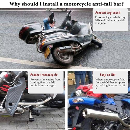 2PCS Motorcycle Crash Sliders for Honda Rebel 300 2017-2026, Universal Fit, Anti-Slip, Durable, Easy to Install, Protects Engine Frame, CNC Aluminum Frame Sliders,A Black - color: A Black
