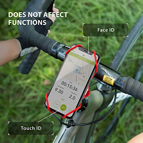 Bone Bike Tie Pro 3, Bike Cell Phone Mount for Stem, Scratch-Free Silicone Holder with Shock-Absorbing Design, Universal Cycling Phone Holder Compatible with Most Smartphones (Gray - Stem) - color: Bike Tie Pro 3 - Gray