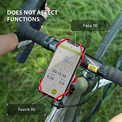 Bone Bike Tie Pro 3, Bike Cell Phone Mount for Stem, Scratch-Free Silicone Holder with Shock-Absorbing Design, Universal Cycling Phone Holder Compatible with Most Smartphones (Gray - Stem) - color: Bike Tie Pro 3 - Gray