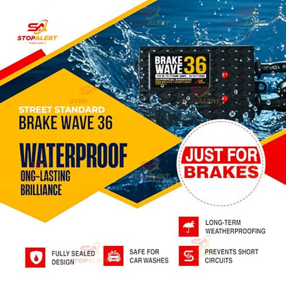 Brake Wave 36 - HEAVY DUTY 36 Light Selectable Flashes 10 AMPS Electronic Brake Flasher Tail & Stop Light Strobe - LED and Incandescent Lights for Cars, Trucks, Motorcycles 12-24V - color: Brake Wave 36