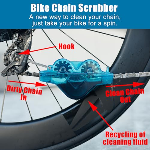 Bike Cleaning Kit Including Bicycle Chain Cleaner Degreaser, Chain Scrubber, Cycling Chain Lube, Cleaning Brush Tool, Gear Floss for Mountain Bike/MTB, Road Bike, Ebike and Trail Bikes - size: 1.18 Fl Oz (Pack of 10)