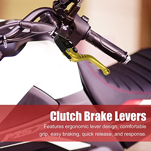 X AUTOHAUX 1 Pair Motorcycle Brake Clutch Levers Adjustable Folding CNC for Honda CBR1000RR CBR 1000RR FIREBLADE SC57 2005-2007 for CB1000R 2008-2016 Gold Tone - color: Gold Tone