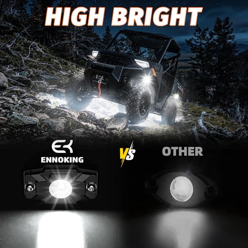 LED Rock Lights Trail Rig Lamp Rocklights 6500K Pure White LED Neon Underglow Lights IP68 Waterproof 9-24V for Off Road Truck Golf Carts ATV UTV SUV SXS RV Motorcycle Boat (2 Pods) - color: 2 Pods