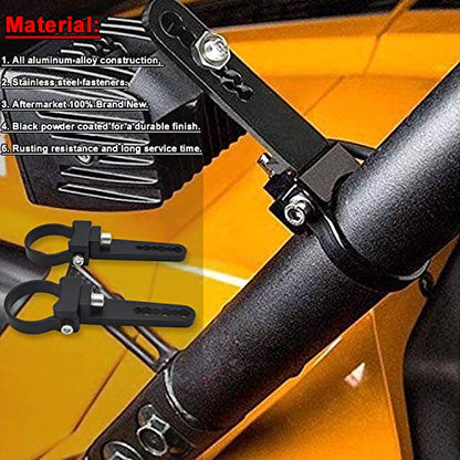 DaSen Adjustable 2" LED Light Roll Bar Tube Clamp Mount Brackets Compatible with Polaris RZR Ranger Most ATV UTV Truck