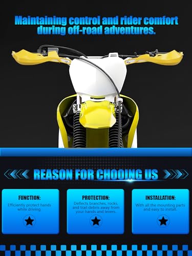JFG RACING Dirt Bike Hand Guards,7/8'' and 1 1/8'' Handlebar Dirtbike Handguards Accessories Universal for Motorcycle Snowmobile ATV Pit Bike Off Road Motocross Enduro MX -Yellow - color: yellow