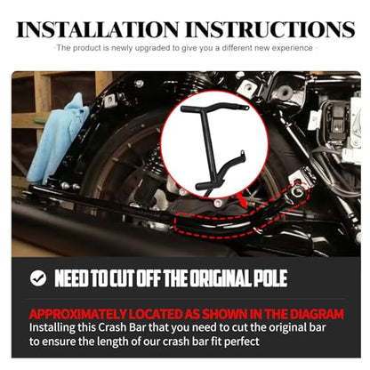 Motorcycle Crash Bar Engine Guard Highway Crash Bar Fit for Harley Touring Street Glide Road Glide Road King Electra Glide Ultra (D-Engine Guard+Saddlebag Guard for 14-23 Touring) - size: D-Engine Guard+Saddlebag Guard For 14-23 Touring
